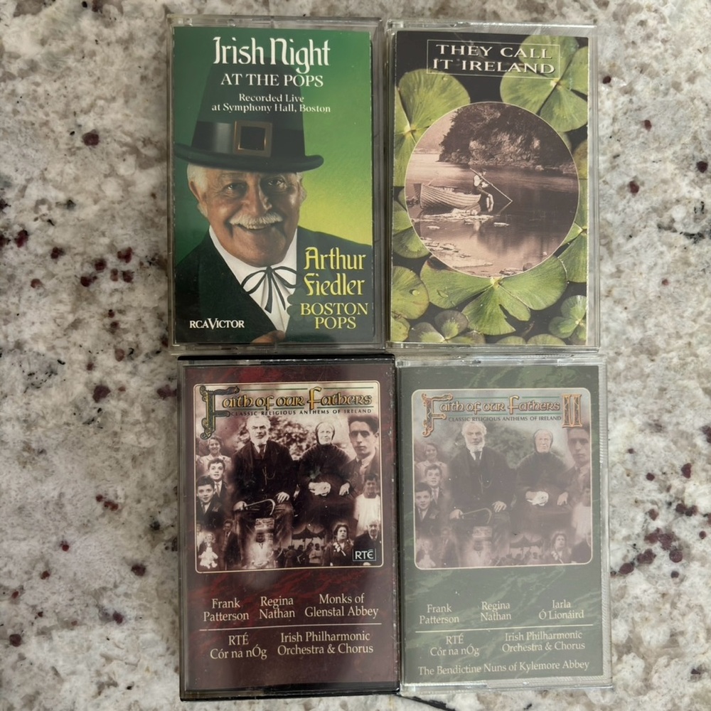 VTG 4 Cassette Tapes Irish Nights Arthur Fiedler Faith of our Fathers